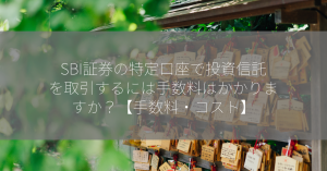 SBI証券の特定口座で投資信託を取引するには手数料はかかりますか？【手数料・コスト】